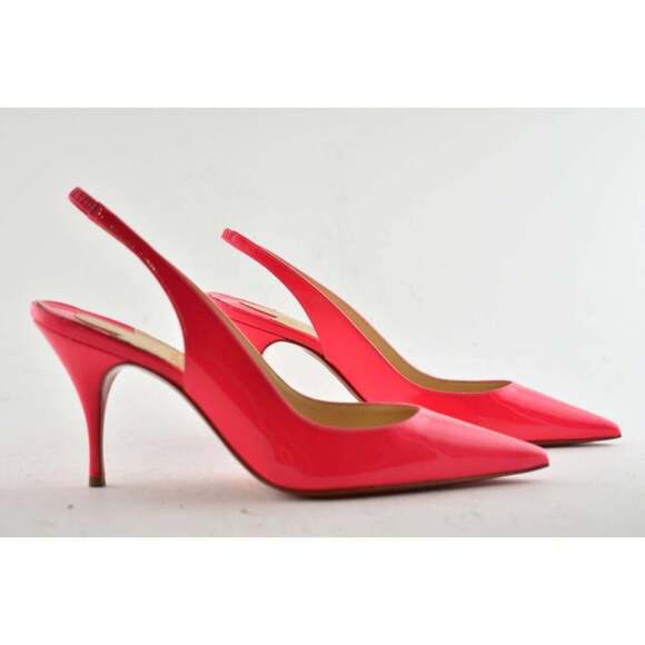 Christian Louboutin Clare Sling 80 Rose Pink Patent Fluo Slingback Heel Pump 36 - Picture 4 of 11